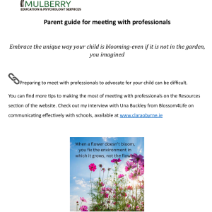 Parent Planner for School Meetings