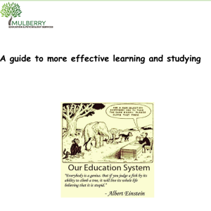 Study Skills for More Effective Learning